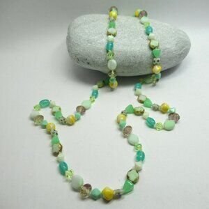 Uranium glass bead necklace